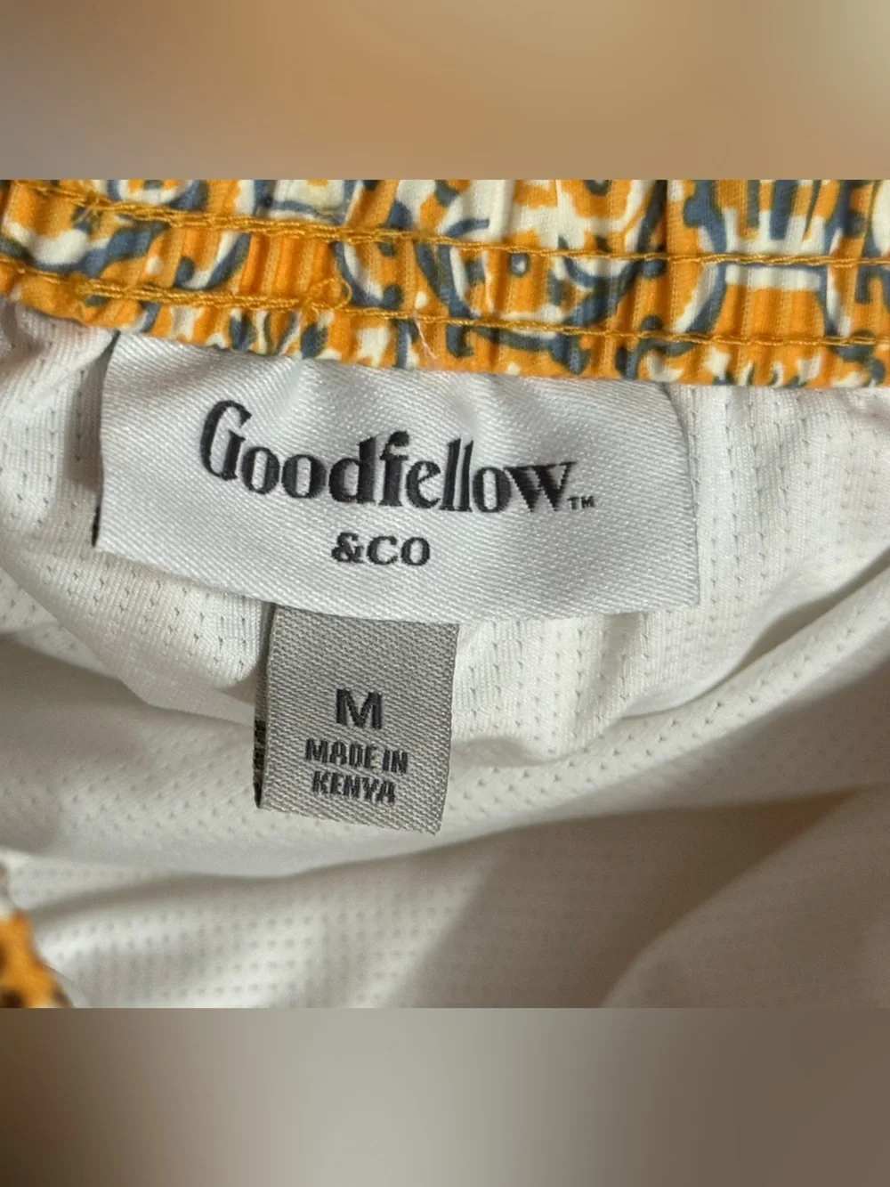 Goodfellow 7” Swim Trunks With Liner NWT Gold Medallion